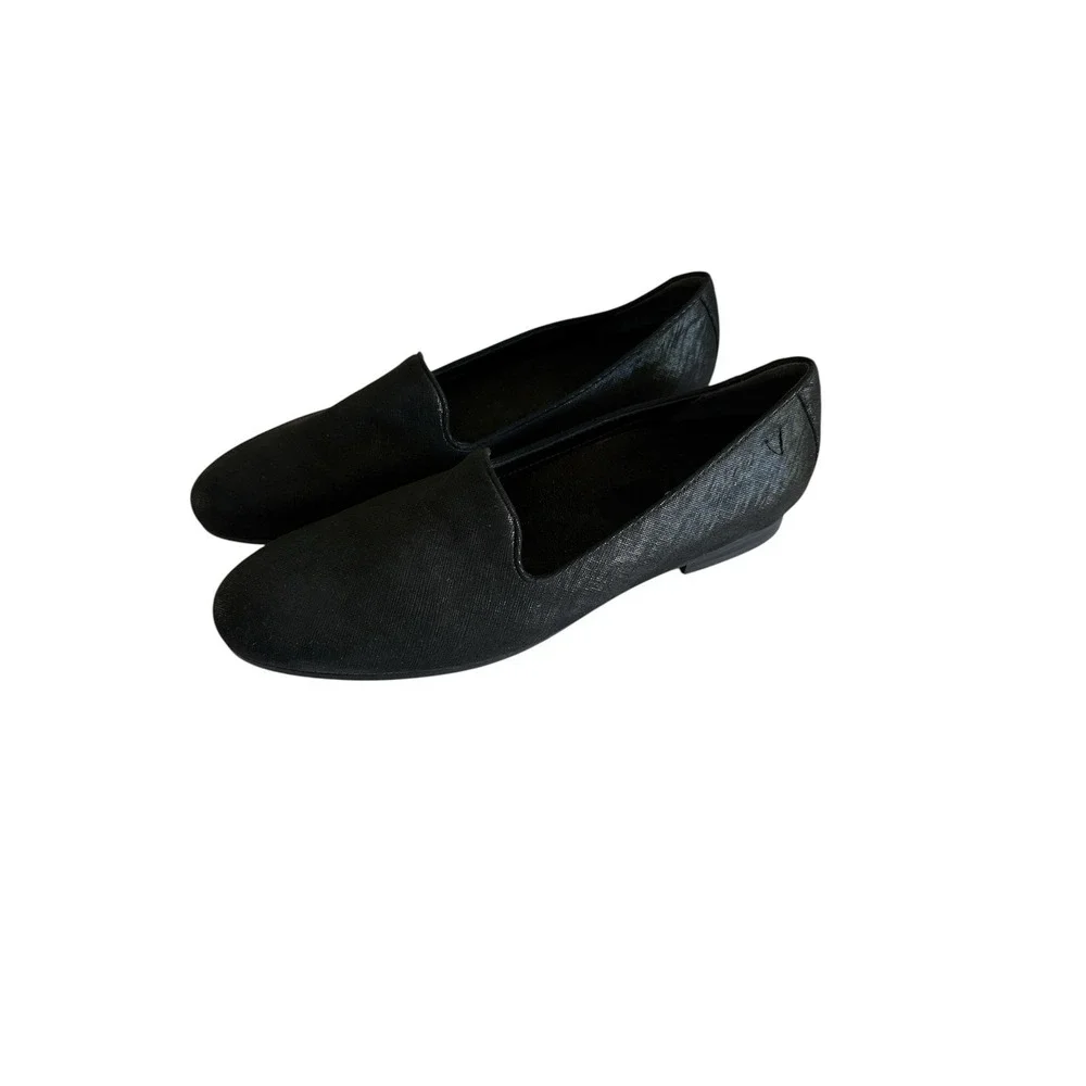 Vionic Willa II Loafer Shoe Size 8 Black Shimmer Slip On Flats Comfort Support
